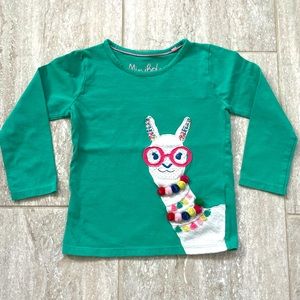 Mini Boden Lama appliqué and Pom Pom long sleeve tee !!